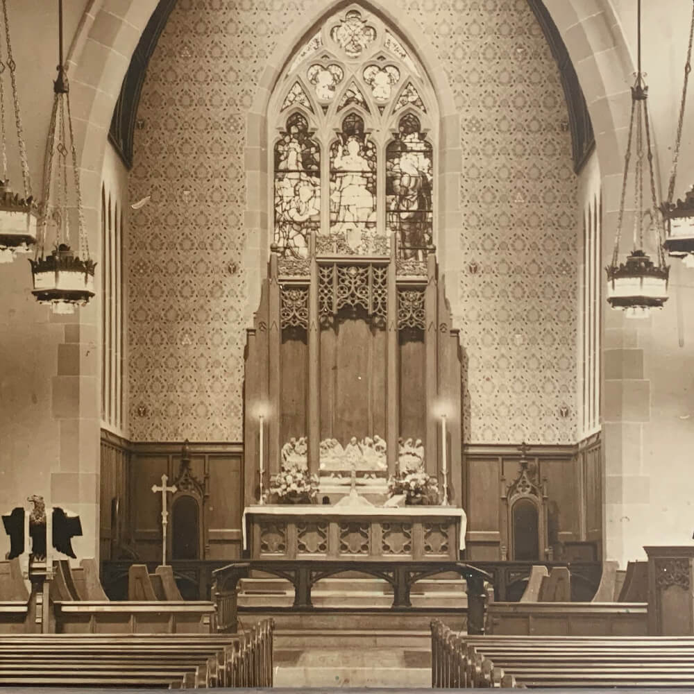 Vintage photo of the church sanctuary