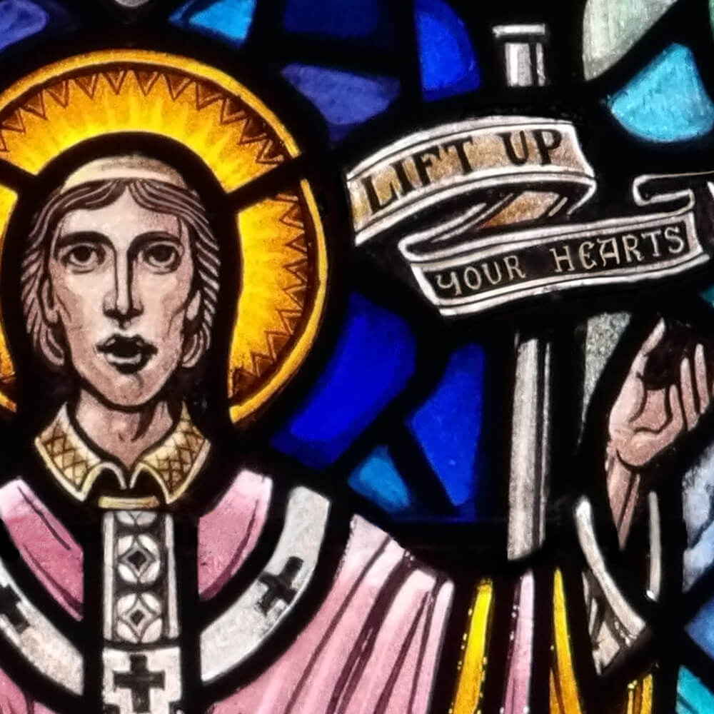 Stained Glass rendering of Saint Gregory